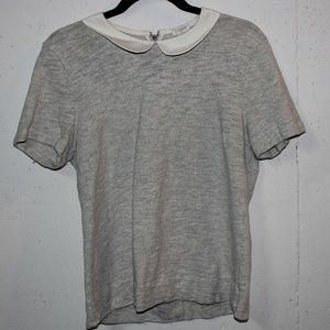 J. Crew Peter Pan Faux Collar Heather Top